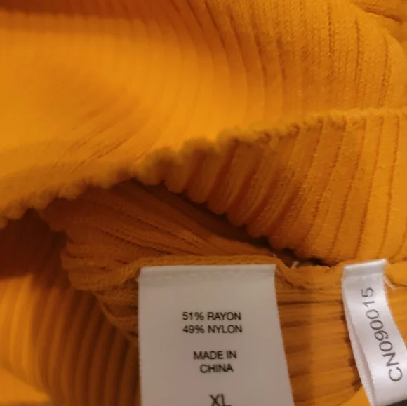 New York & Company Mustard Knit Button-up Fitted Dress - XL - Picture 6 of 6